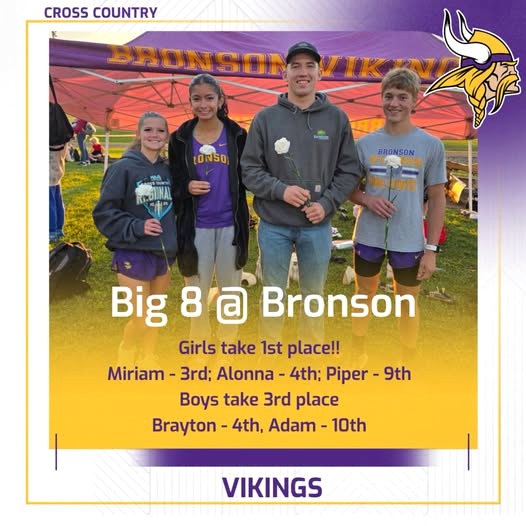 Bronson girls first, boys third at Big 8 CC Jamboree